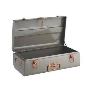 Modern tasarım galvanizli depolama gövde özel logo baskılı koyu gri renk depolama gövde - Product Image 4