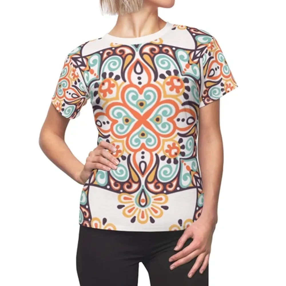 Kurzarmige Damenoberteile farbige Blockkunst afrikanische Mädchen bedrucktes T-Shirt Damen O-Ausschnitt T-Shirt für Damen Sommer T-Shirt