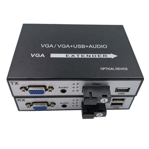 高清20公里VGA光纤扩展器媒体转换器光终端1080P SC FC光纤VGA USB KVM产品光纤设备 - Product Image 2