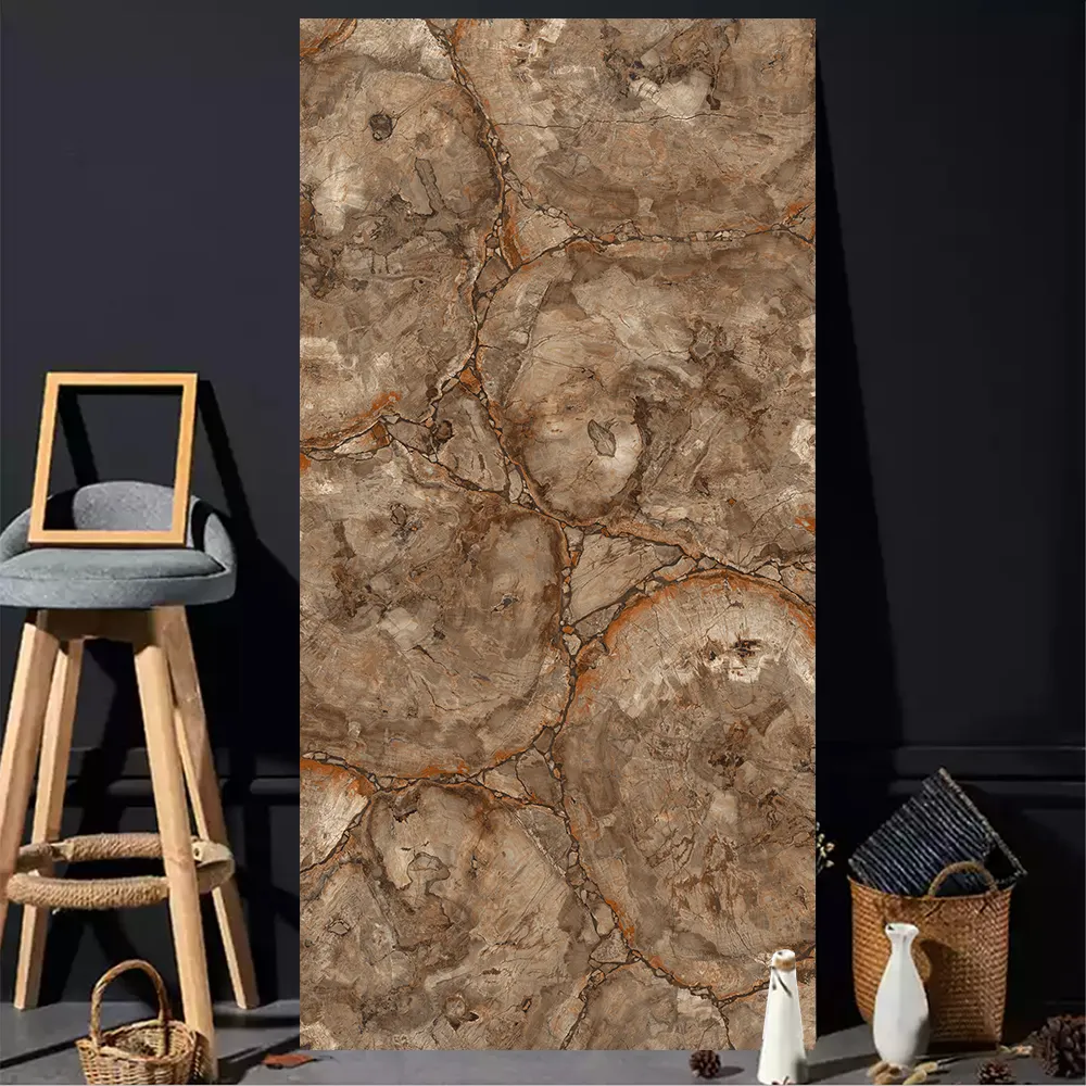 Melhor precious madeira 1200x2400mm porcelana piso telhas para arte mosaico de parede.