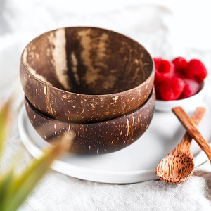 Handmade Natural Brown Color Round <strong>Shape</strong> Simple Design Smooth and Polished <strong>Coconut</strong> Shell Bowls for Serving Food - Product Image 5