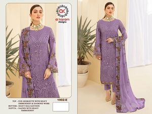 Yeni varış son tarzı ağır tilki Georgette nakış Dupatta hint ihracatçısı ve tedarikçi ile Salwar Kameez çalışmak