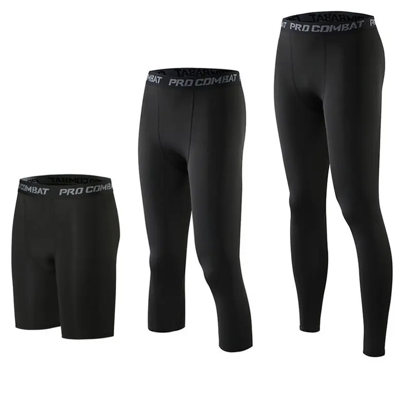 customized waistband Men's Running Gym Fitness Leggings Workout Compression Tights For Men