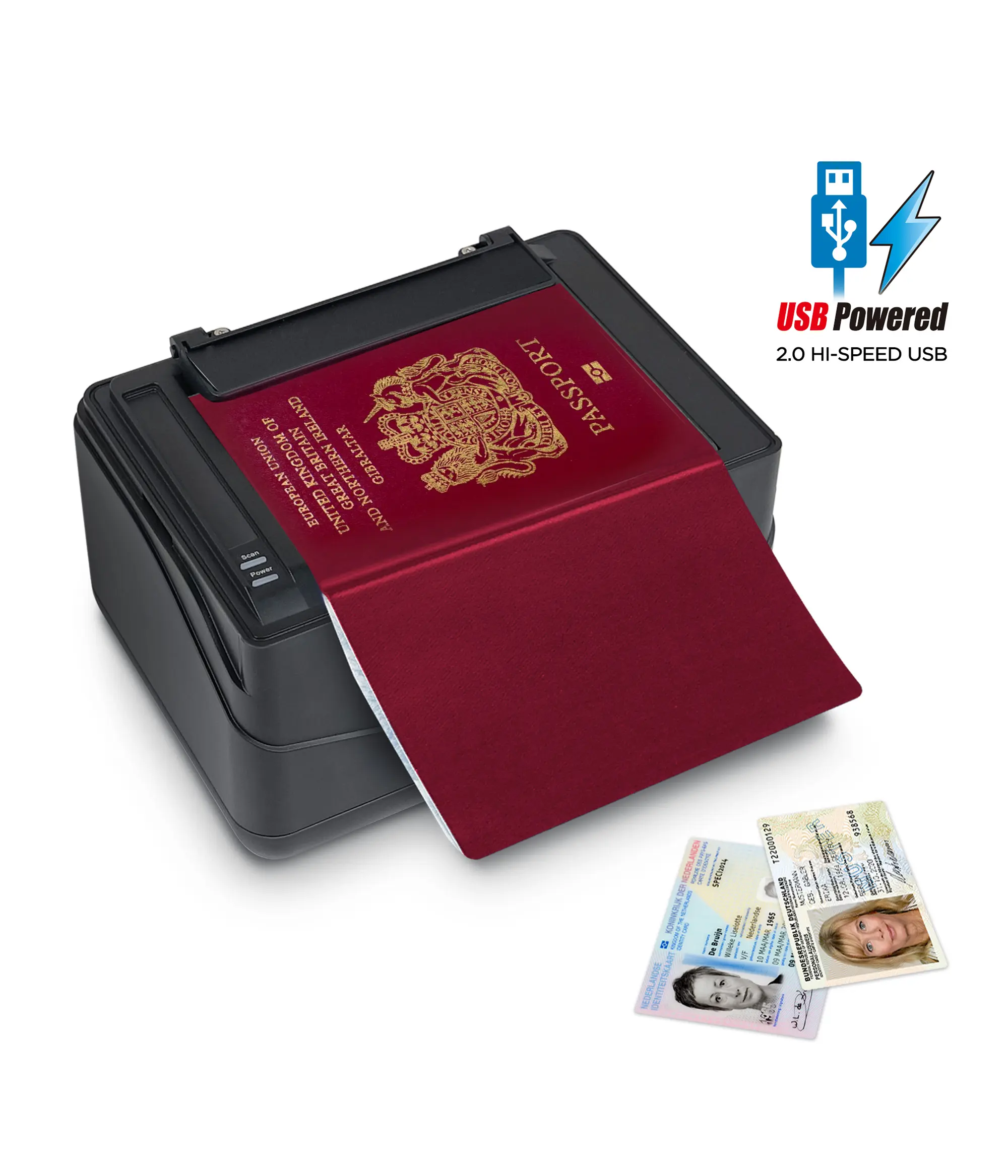 Plustek-miniescáner de pasaporte x-mini, lector de licencia de conducir de identificación, lectura Compatible con ICAO Doc 9303 estándar con Software de reconocimiento