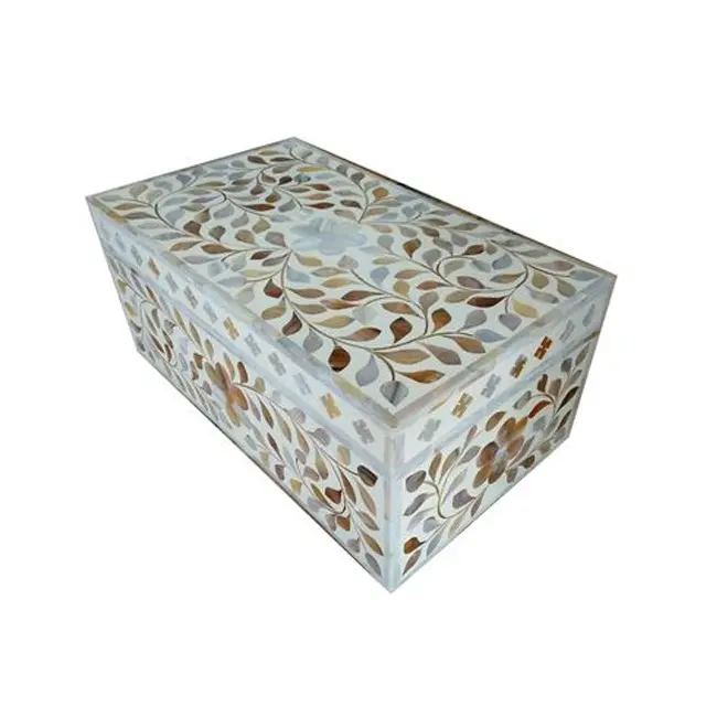 Axiom-Caja decorativa con incrustaciones blancas y blancas para joyería, caja de almacenamiento con piedra Natural para madre de perla, detalles para el hogar