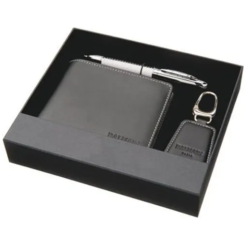 High End Genuine Leather Corporate Gifts With Men's Wallet Pen Loop & Key Chain Holder At Cheap Price Super Offer