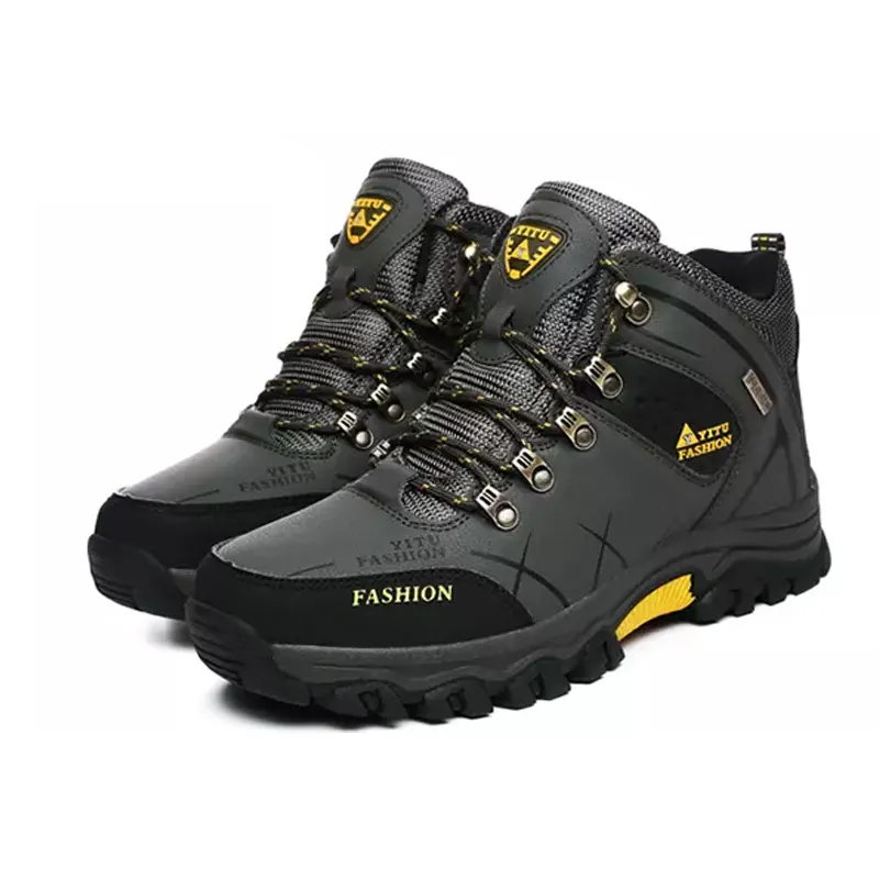 Botas de caminhada para neve, botas masculinas de salto alto com design personalizado, à prova d' água, para áreas externas, tamanho grande
