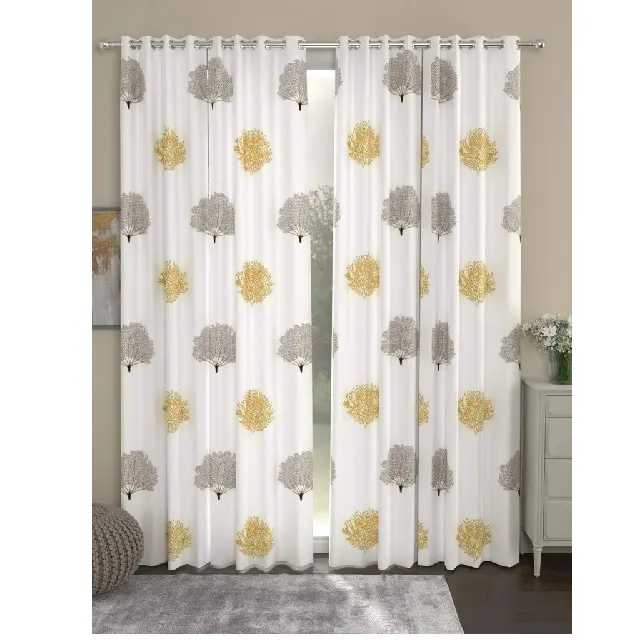 Low Price Floral printed 100% Organic Cotton GOTS Certified Curtains From India