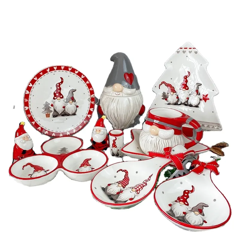 Vajilla de porcelana de lujo, juego de vajilla esencial para Navidad y Día de Acción de Gracias, gran oferta