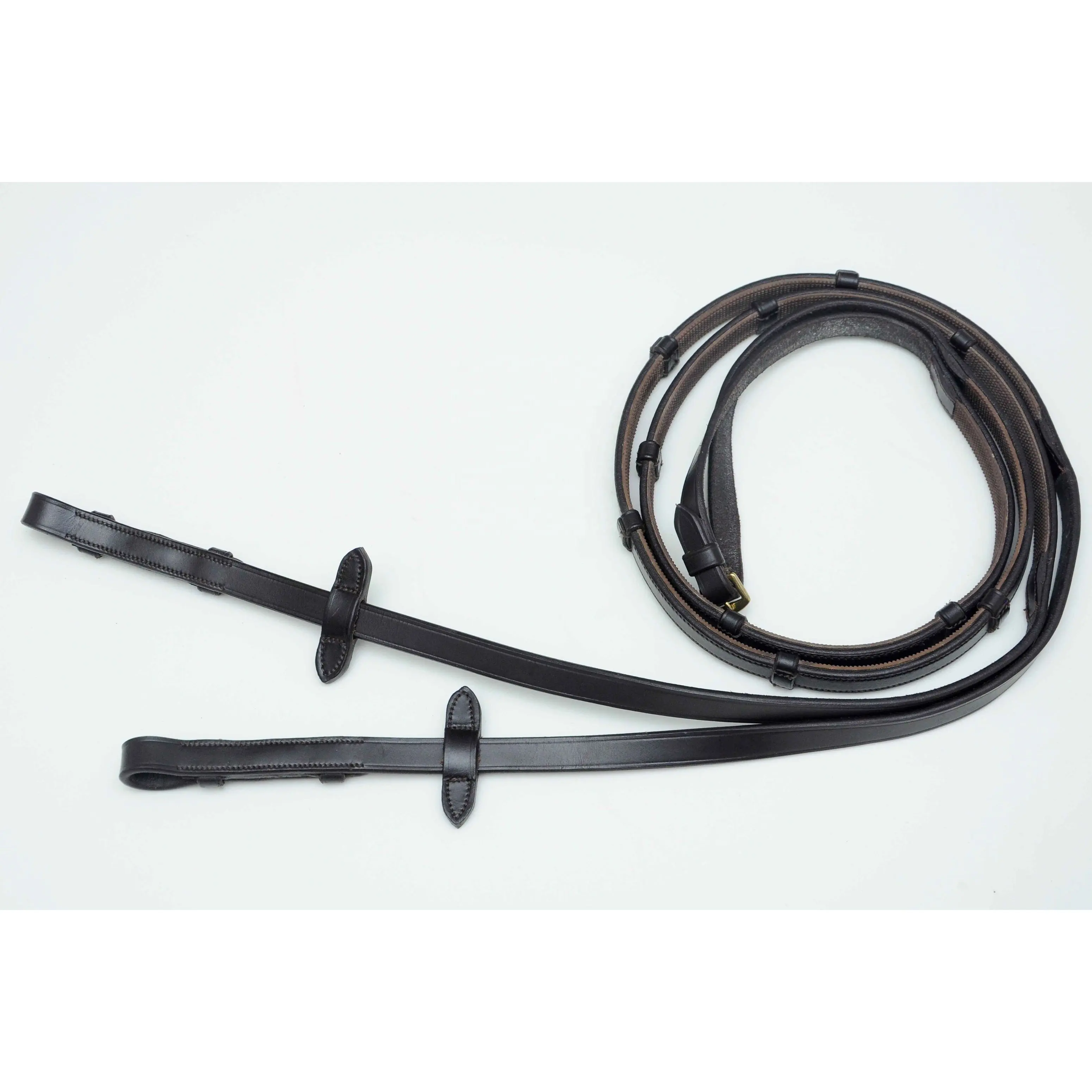 Top Kwaliteit Paardenpaard 15 Mm Half Binnen Rubber Teugels Met 5-Hand Stops Beste Prijs