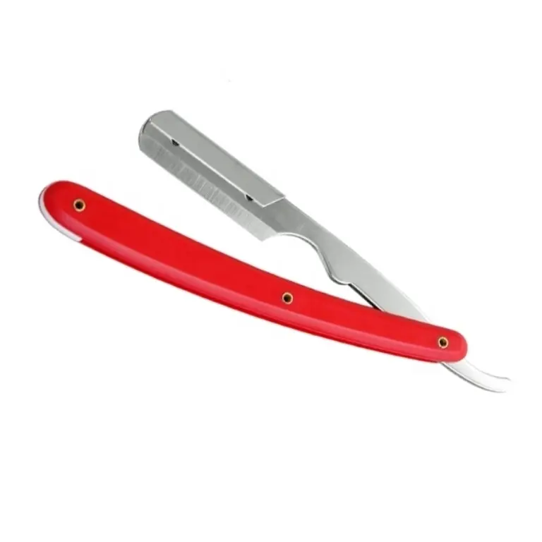 ספר סכין גילוח ישר מקצועי לחתוך גרון באיכות פרימיום ידית פלסטיק גילוח סכין גילוח 10 ערכת להבי קצה כפול