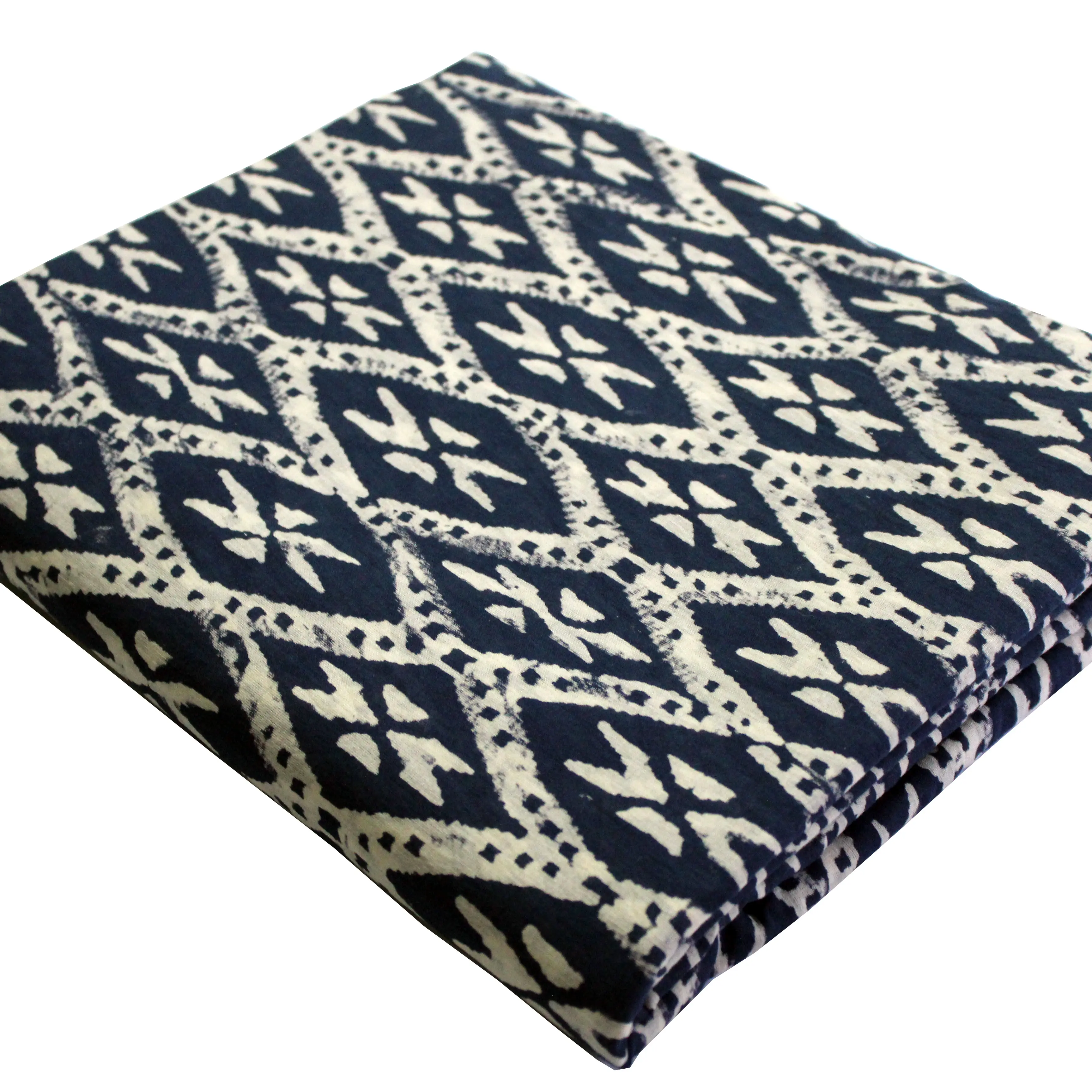 Ikat Indigo Blu Fango Resistere Tessuto di Cotone Eco-Friendly Vegetale Naturale Tinti A Mano In Tessuto