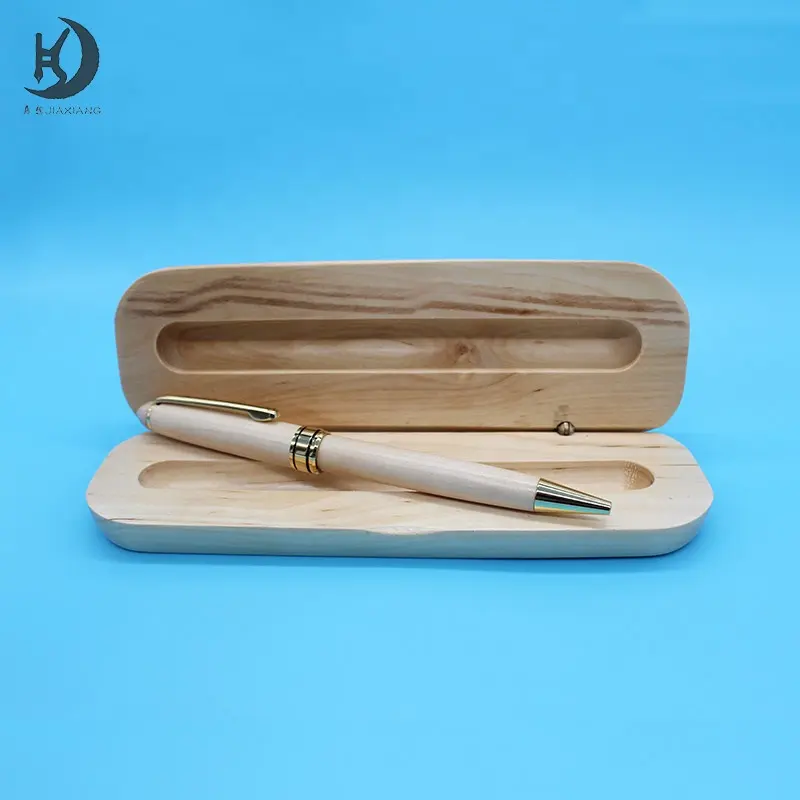 Je-23 Wholesale luxury eco friendly hot wooden ballpoint pen with box custom logo wood twist ball pen