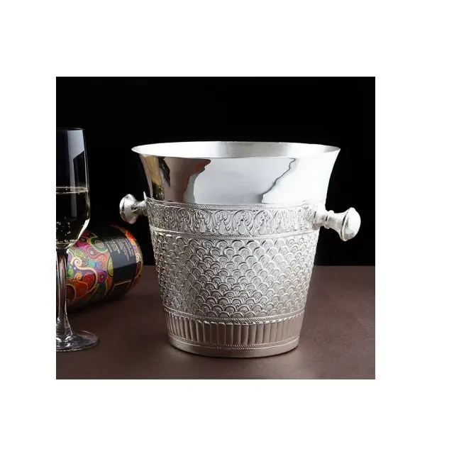 Bes Ice Bucket Chiller & Wein kühler mit für Barware Home & Restaurant Metall Silber Nachhaltige kunden spezifische Größe Kunden logo