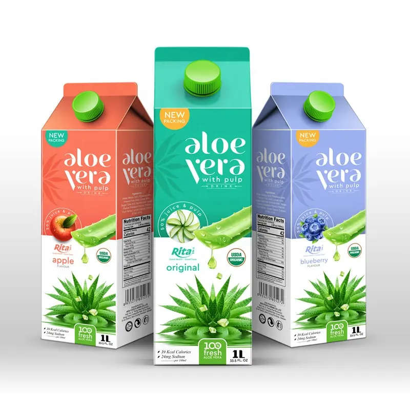 Caja de papel con pulpa de Aloe Vera Natural, calidad prémium, al mejor precio, 1000 ml