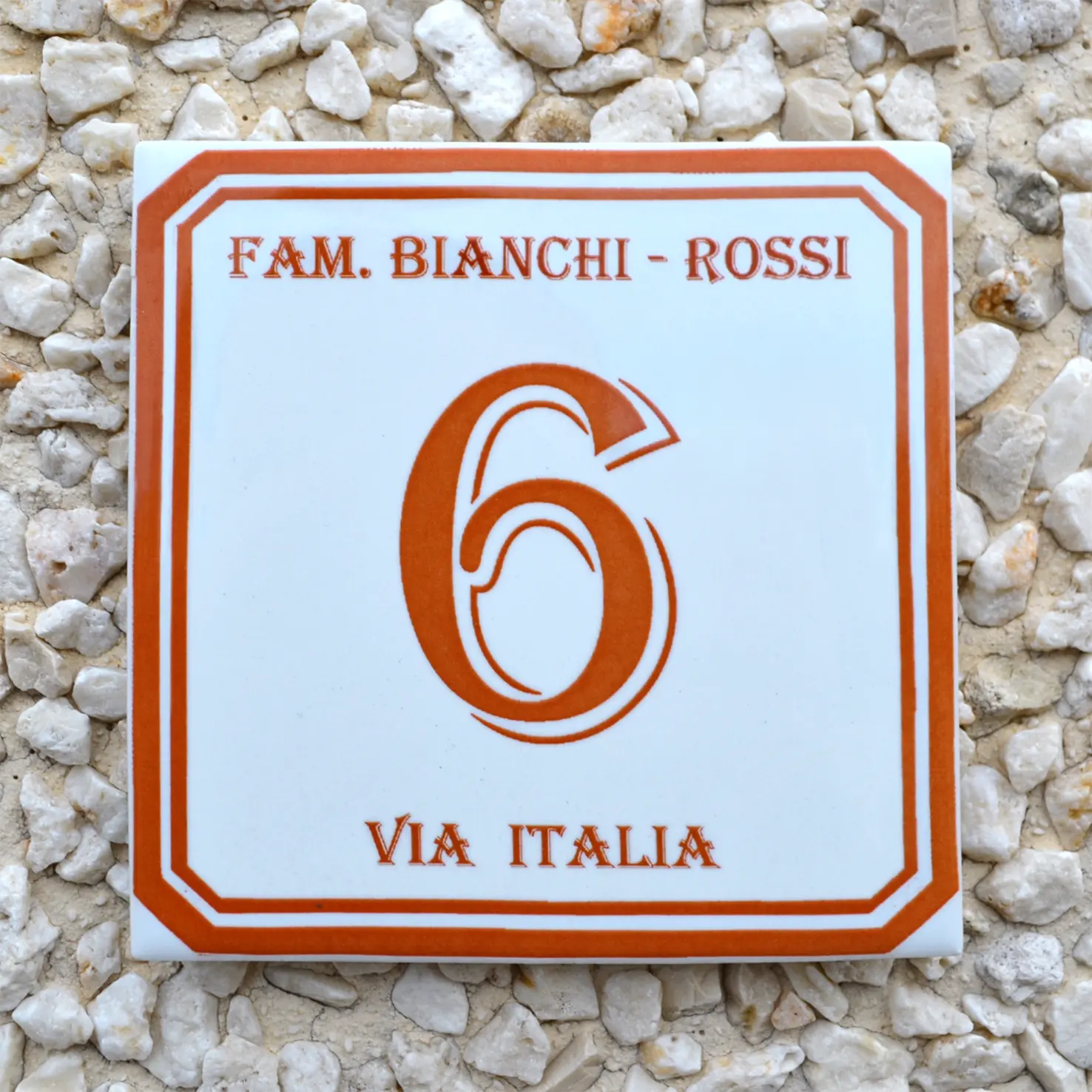 Best Italian Product House number 10x10 cm square red frame for decoration