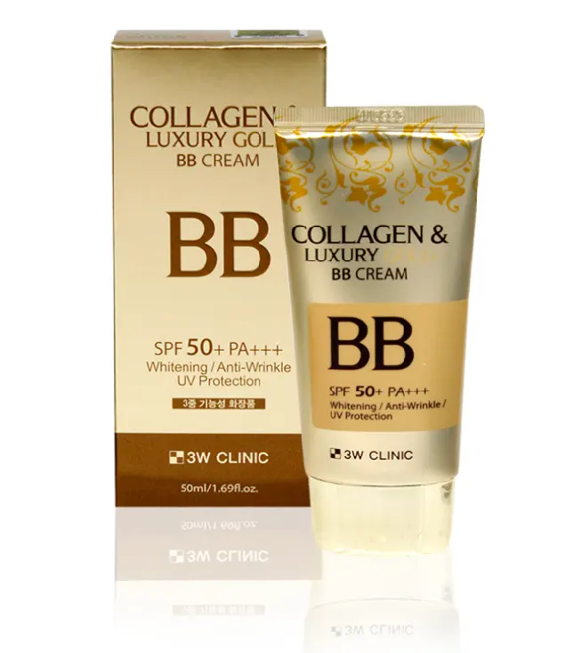 Corée cosmétique 3W CLINIQUE COLLAGÈNE & LUXE OR BB CRÈME SPF50 + PA + + + UV protection solaire maquillage base CC Crèmes K-beauté