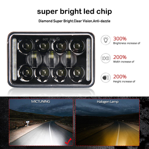 Dot Emark E9 onaylı Offroad kamyoneti su geçirmez Ip68 süper parlak 73W iki melek gözler 5 ''kare 4X6 dikdörtgen Led far - Product Image 3