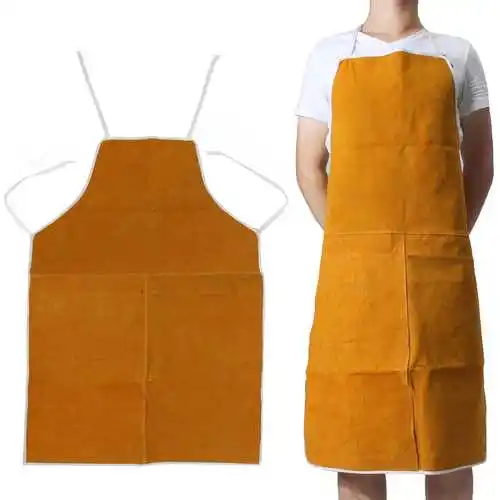 Buffalo Leather Apron Heat Flame Resistant bib Handmade with Front Pocket Aprons product Leather for home Kitchen ues