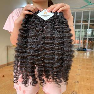 Çift çekilmiş vietnamca kıvırcık birmanya paket/% 100% ham birmanya manikür hizalanmış kıvırcık tarafından el yapımı bulutlu saç 8 ila 30 inç 10A - Product Image 3