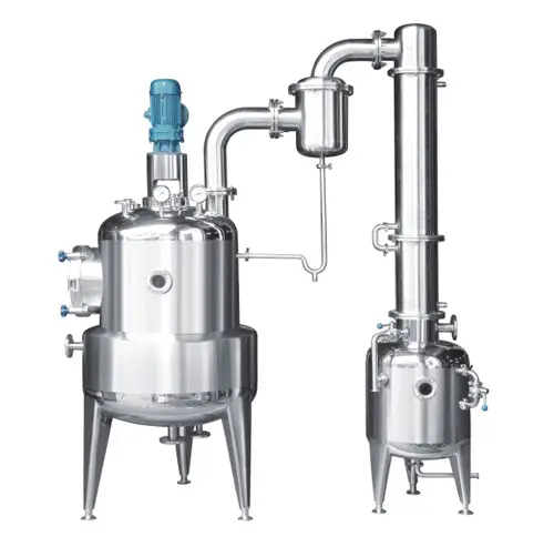 Tanque de concentración de vacío de circulación externa de tres efectos de acero inoxidable después del proceso de extracción