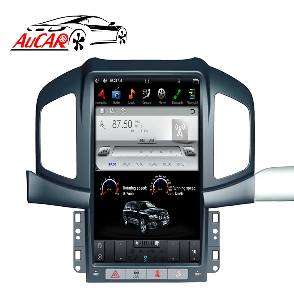 AuCar เครื่องเล่นมัลติมีเดียติดรถยนต์13.6 ",แอนดรอยด์9เครื่องเล่นวิทยุระบบนำทาง GPS แอนดรอยด์สเตอริโอสำหรับเชฟโรเลตแคปติวา2013-2017