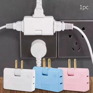 Convertitore di prese ruotabile One in Three estensione a 180 gradi spina americana Multi Plug Mini Slim Wireless Outlet Travel Adapter - Product Image 4