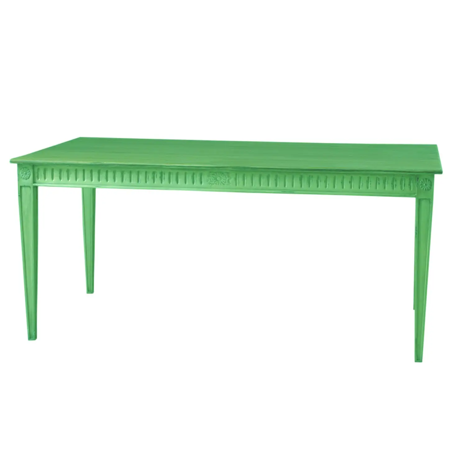 FRENCH VINTAGE GREEN WOODEN DINING TABLE