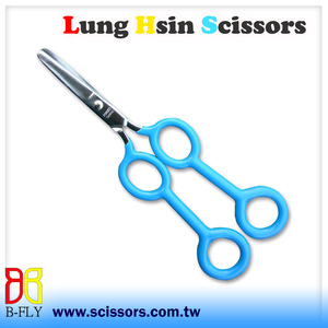 Loop Scissors Self Opening Spring Plastic DIY Smooth OEM 8 Inch TW Training Scissors with Plastic Loop Blue Handle 2.5 Mm - Product Image 2