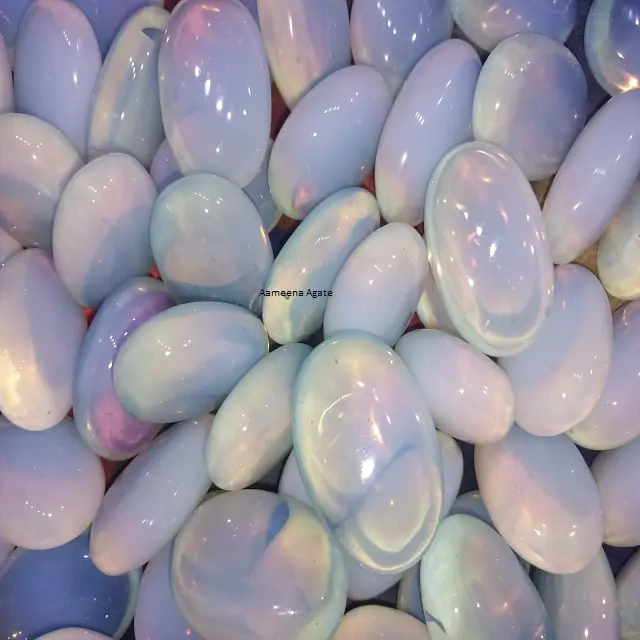 Opalite-piedra de Palma curativa natural, Gema de cristal, ágata, opalita, piedras de palma para curación y decoración