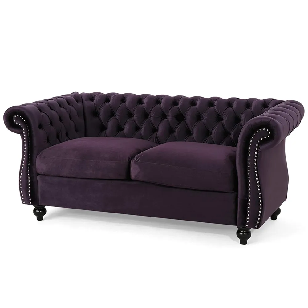 Canapé chburfield en velours violet, 1 pièce, moderne