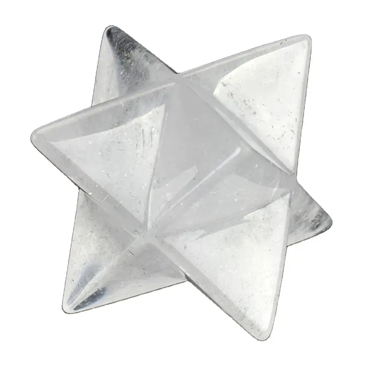 Natural Amazon Venta caliente Cristal de cuarzo transparente Metafísico Merkaba Curación Estrella para la meditación