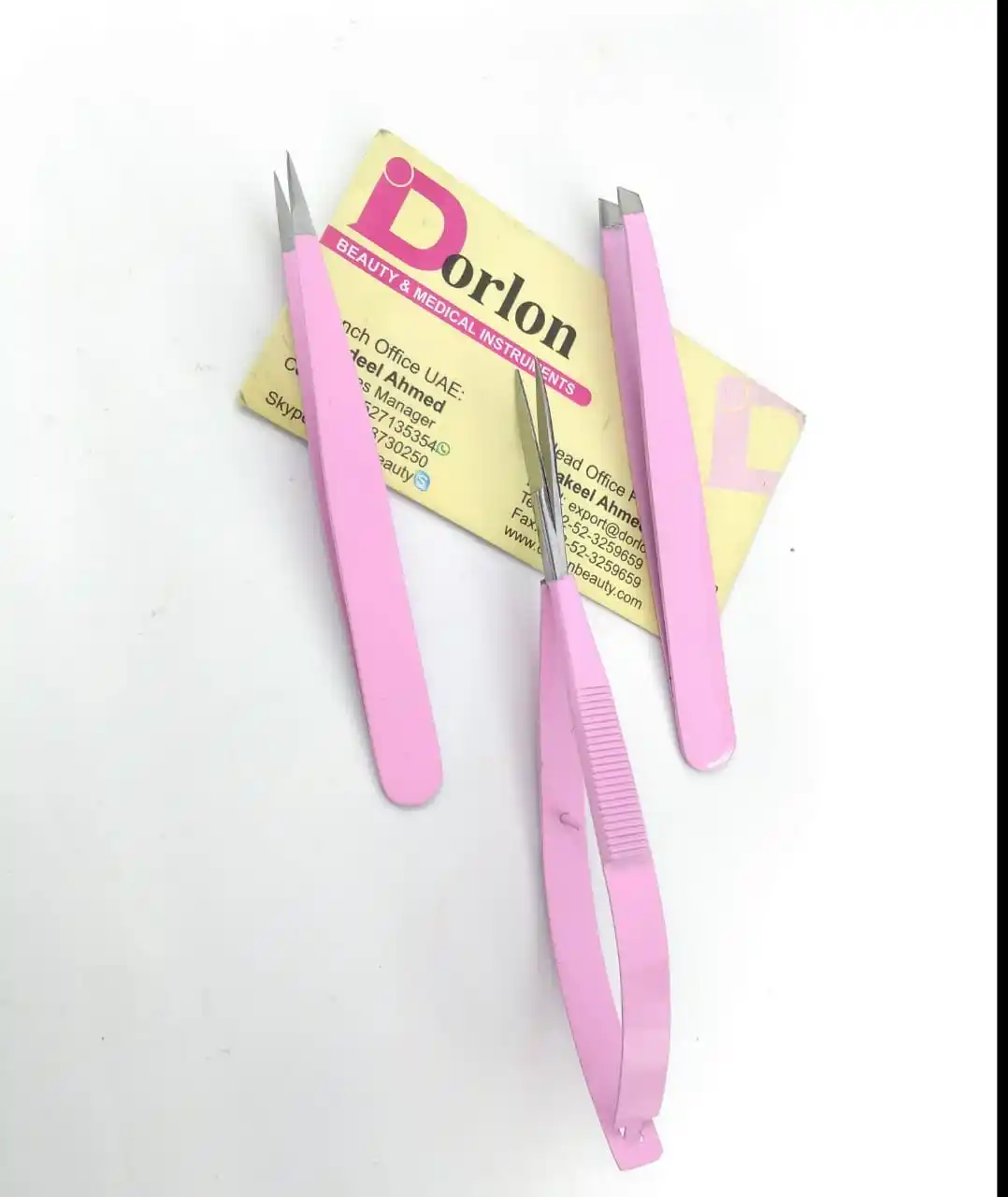 Pinzette professionali per sopracciglia e forbici a molla di alta qualità a forma di colore rosa inclinato per capelli pinzetta pinzetta