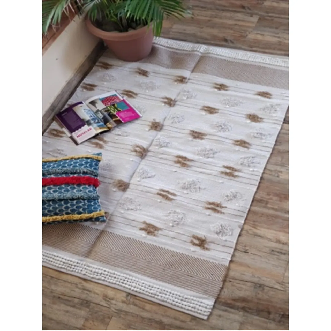 Tappeto in cotone intrecciato tappetini tessuti a mano tappeto in cotone bohémien con tappeti fatti a mano e tappeti tappetini da bagno soggiorno