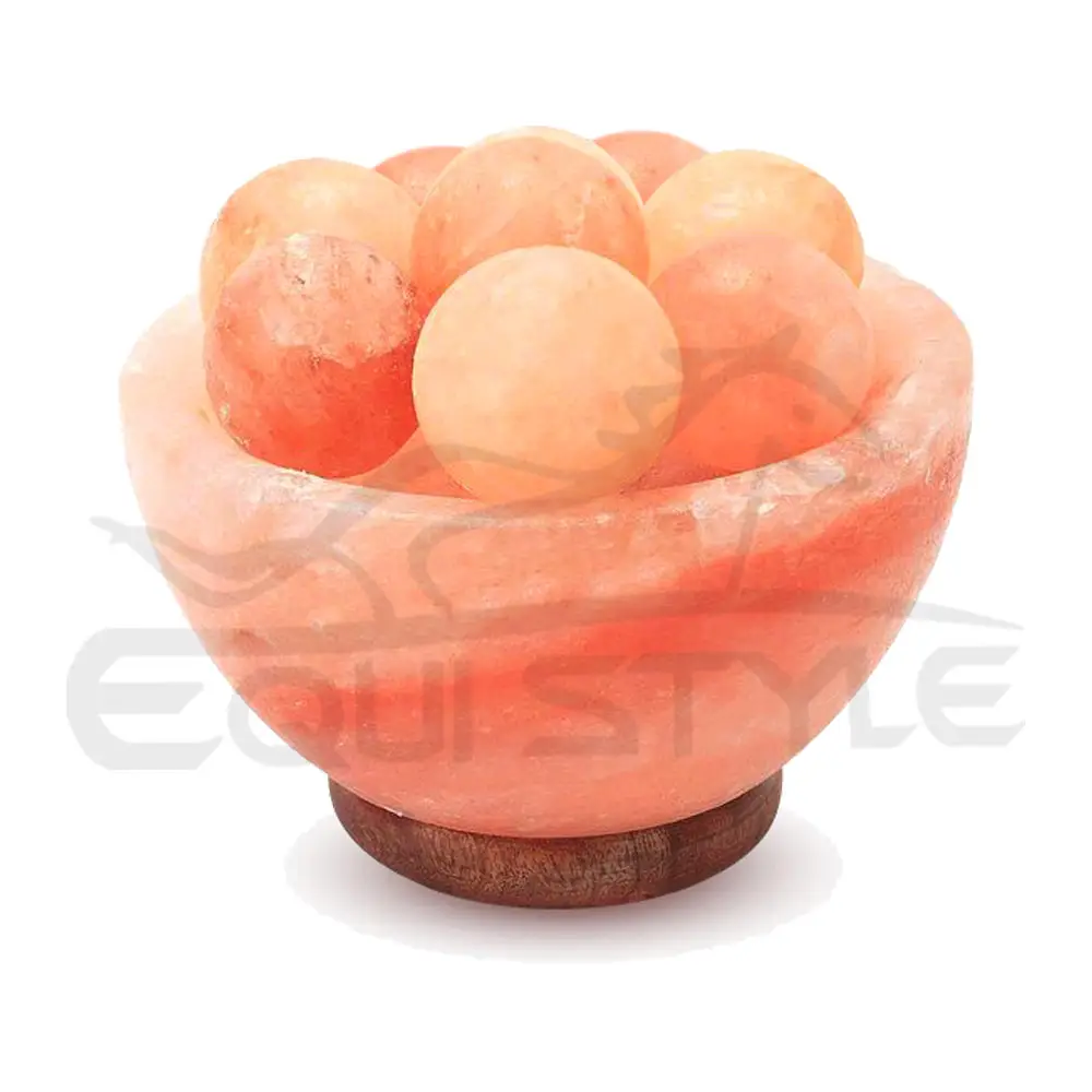 Lâmpada de tigela do hálamo autêntica, com bolas de massagem, pedra de cristal natural, material orgânico rosa, melhor presente para a família oem