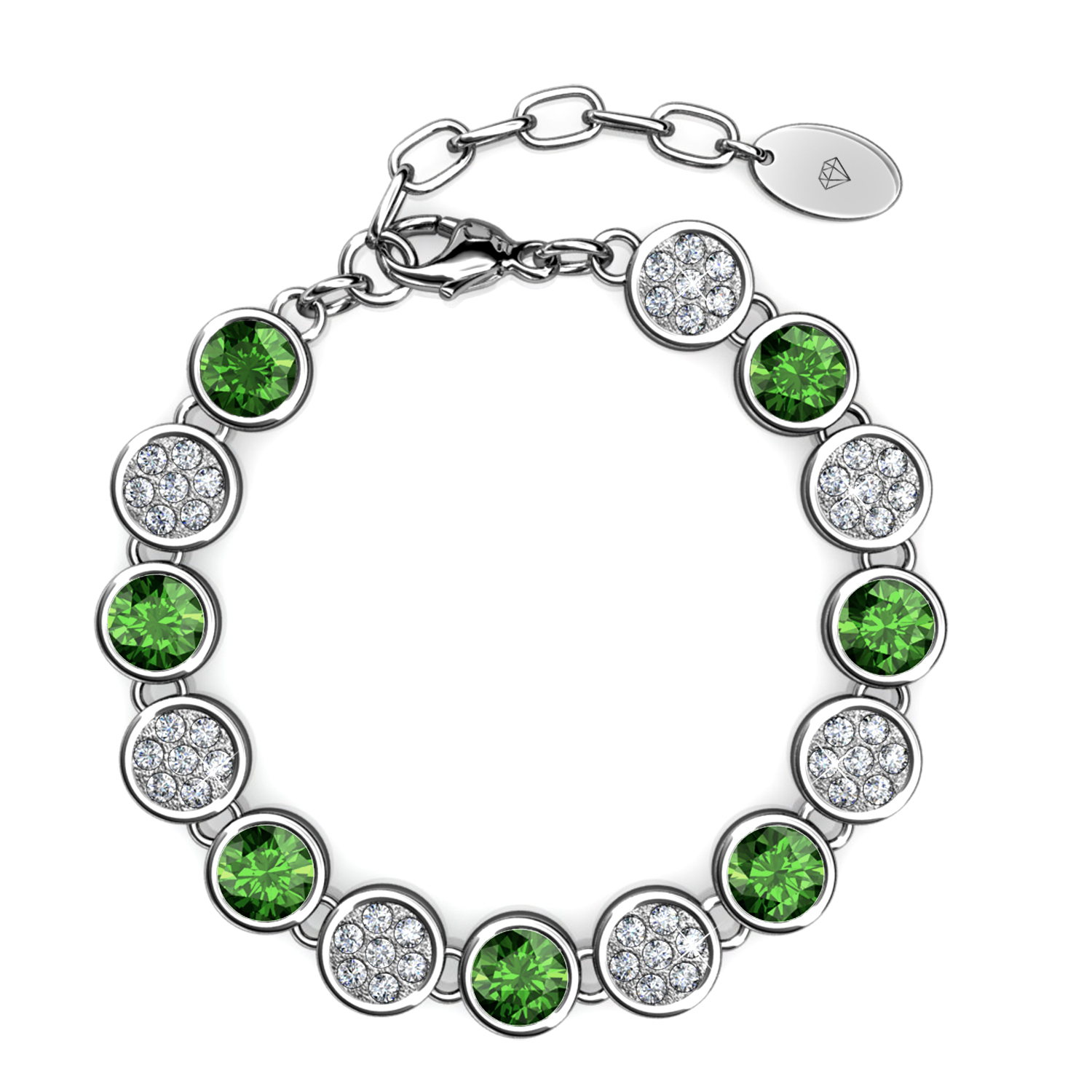 Pulsera Delicada para Mujer Chapada en Oro Blanco de 18k de Agosto