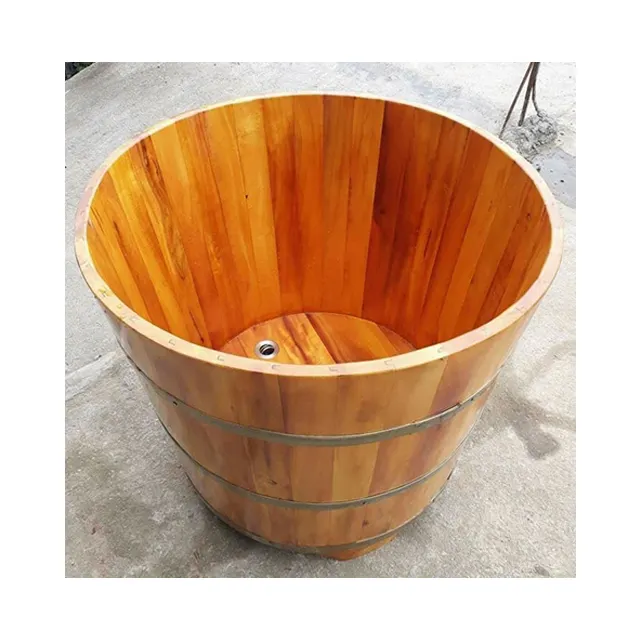 Bañera de barril de madera de desbordamiento y asiento de agua al por mayor/bañera de marco de madera para baño, a buen precio spa (WS + 84 817092069)