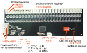 50CH 12V/24V <strong>RS485</strong> Electronic Locker Storage Cabinet Security RFID <strong>Access</strong> <strong>Control</strong> <strong>System</strong> OEM Customizable <strong>Control</strong> Board <strong>TCP</strong> - Product Image 4