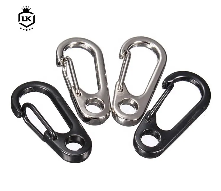 High Quality Metal Release Key chain Key ring Mini Carabiner Clip D-Ring Spring Hook For Camping