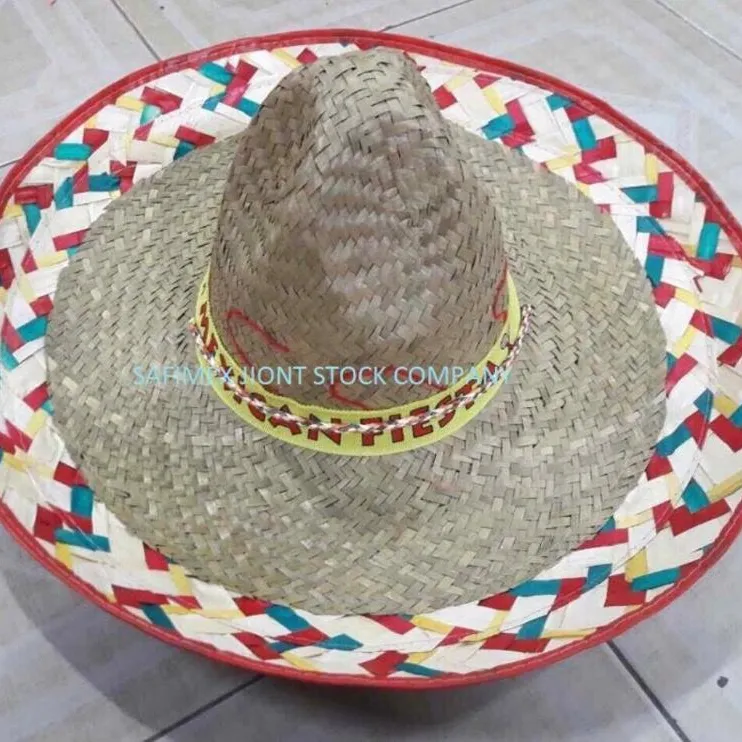 멕시코 모자 솜브레로 모자 자연 잔디 카우보이 모자