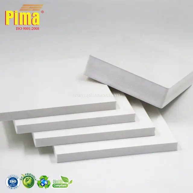 Tablero de espuma de PVC 3-25mm co-extrusión de fácil instalación blanco/negro con materiales ecológicos (Pima)
