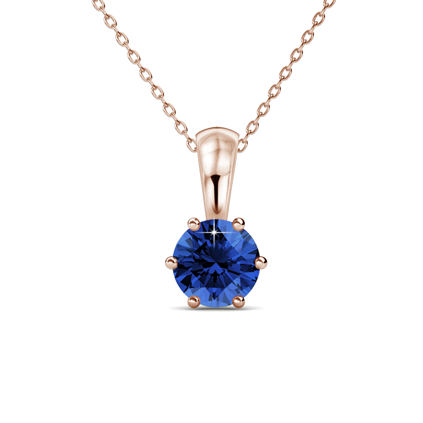Pendentif en laiton plaqué or rose 18 carats - Saphir