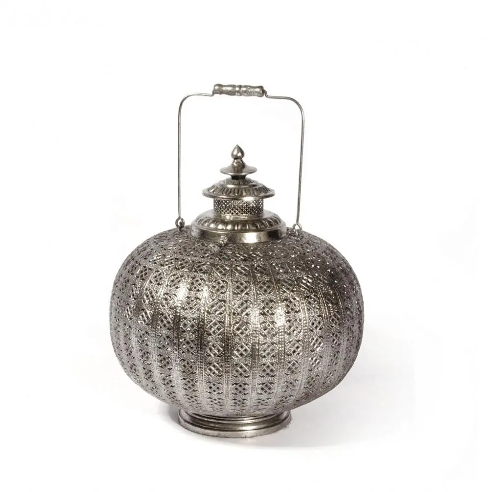 Серебряный металлический винтажный марокканский круглый фонарь подсвечник оптом индийские поставщики высокого качества из чистого металла