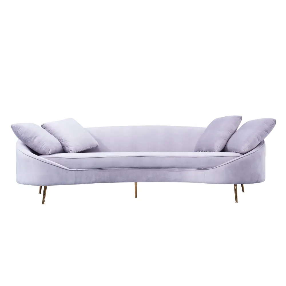 Canapé convertible en tissu velours, 1 pièce, avec jambes dorées, design moderne et élégant, pour mariage