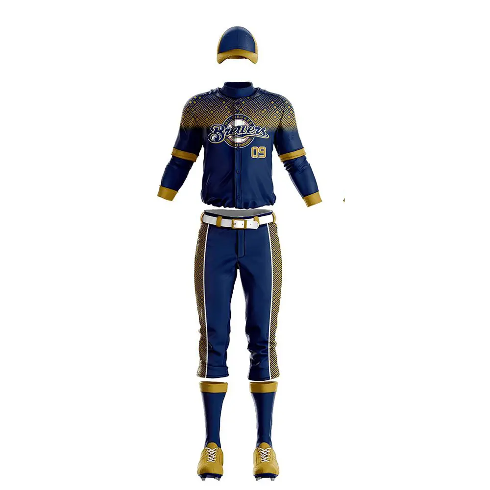 पुरुषों बेसबॉल जर्सी और पैंट कस्टम डिजाइन टीम पहनें वर्दी सेट नई शैली आरामदायक बेसबॉल वर्दी