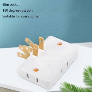 Convertitore di prese ruotabile One in Three estensione a 180 gradi spina americana Multi Plug Mini Slim Wireless Outlet Travel Adapter - Product Image 2