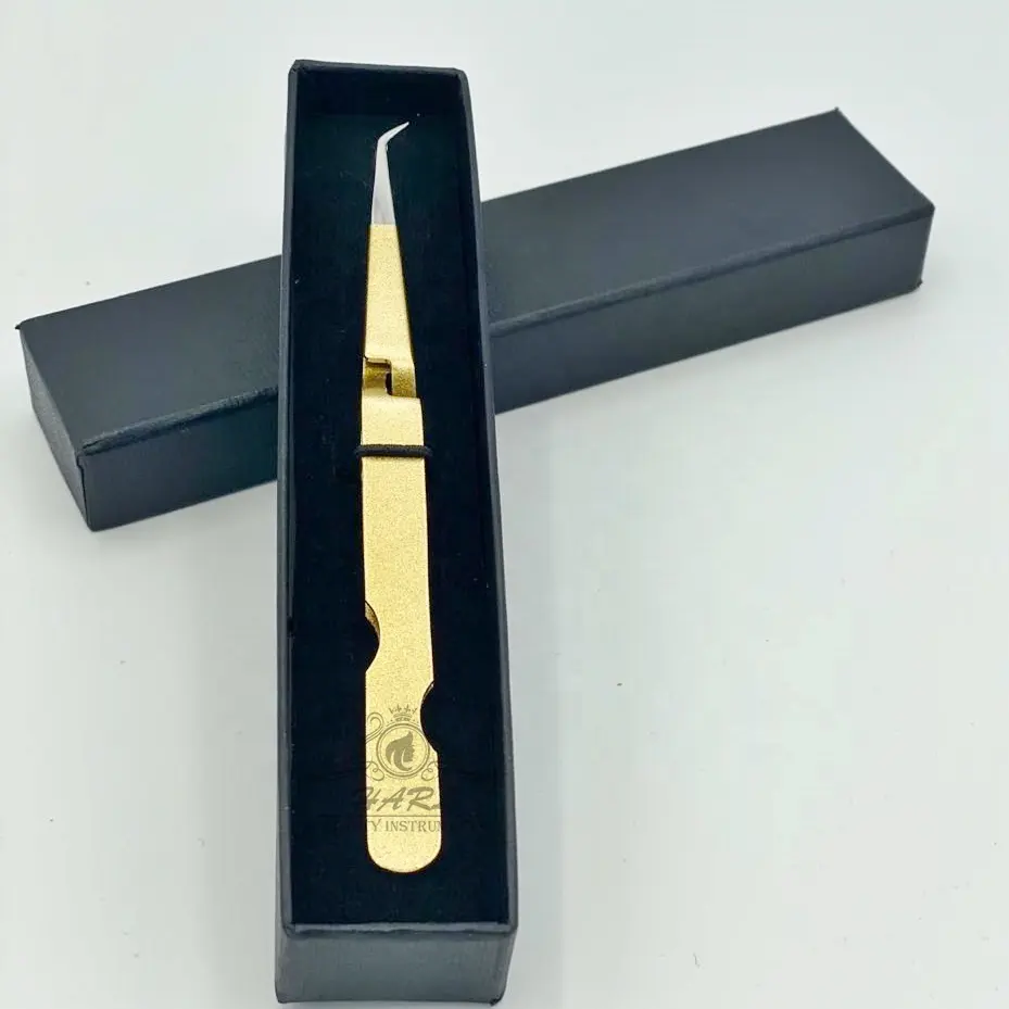 X Shape glitter color oro 45 pinzette per extension ciglia ad angolo ciglia finte e strumenti nuovi modelli 2023 pinzette extension ciglia