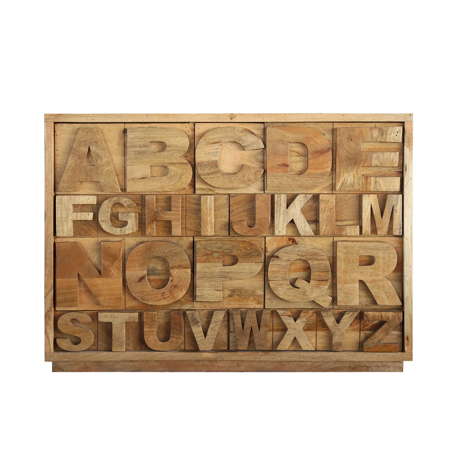 Sólida moderna de madera de Mango alfabeto de cofre del cajón de madera en el pecho de cajones para vivir
