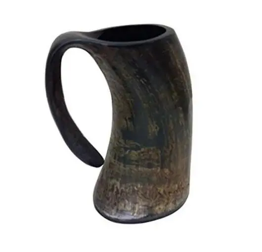 Caneca de buffalo e buzina natural, de alta qualidade, polida e natural, feito à mão, com melhor qualidade, peça e buzina