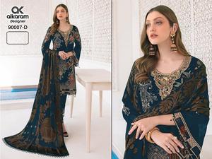Dupatta Online alışveriş hindistan ile nakış iş Salwar Kameez ile etnik giyim Modern stil ağır Net